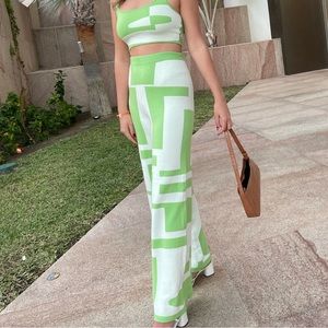 Abstract print sweater set